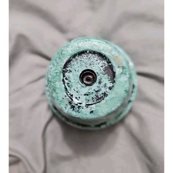 Cute Artistic Decor Candle In Green & Black Wash Clay Pot 3in X 3in - Picture 4 of 6